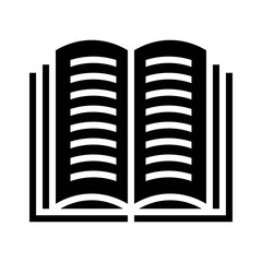 Open book vector illustration, solid style icon