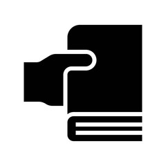 Closed book vector illustration, solid style icon