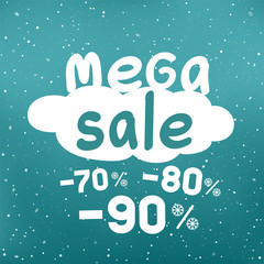 mega sale discount falls from cloud