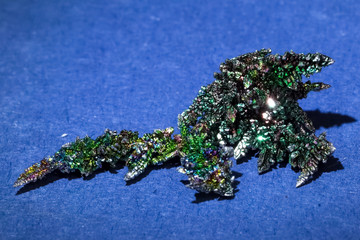 Vanadium crystals, Colorful crystals, the play of light on metal