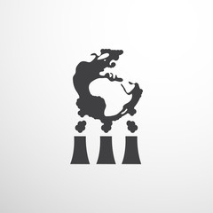 Global Industrial Pollution - Eco Earth Globe Concept, Flat Design