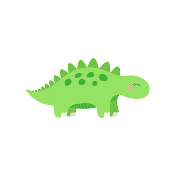 Prehistoric dinosaur vector illustration. Hand drawn Stegosaurus dinosaur. Isolated.
