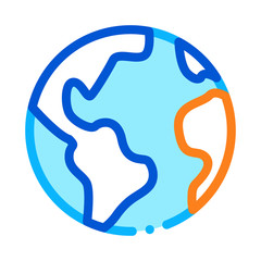 Obraz premium Planet Earth Globe Icon Vector. Outline Planet Earth Globe Sign. Isolated Contour Symbol Illustration