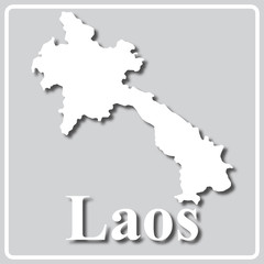 gray icon with white silhouette of a map Laos