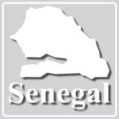 Obraz premium gray icon with white silhouette of a map Senegal