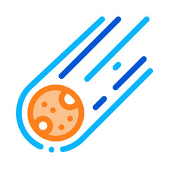 Falling Meteorite Sphere Icon Vector. Outline Falling Meteorite Sphere Sign. Isolated Contour Symbol Illustration