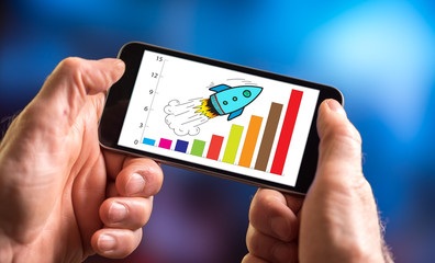 Business success concept on a smartphone