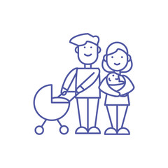 Mother father and baby vector design