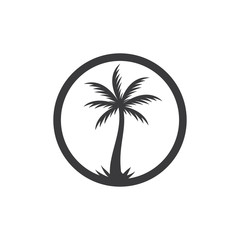 Palm logo template design vector. beach , sea