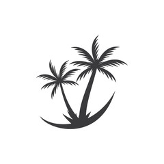 Palm logo template design vector. beach , sea