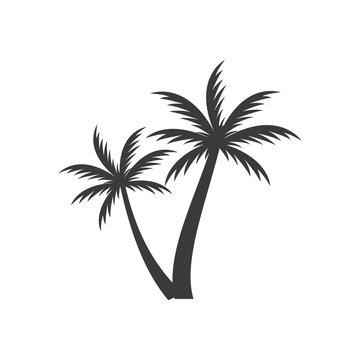 Palm logo template design vector. beach , sea