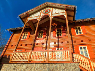 The popular ski resort in Tatranska Lomnica, High Tatras at winter