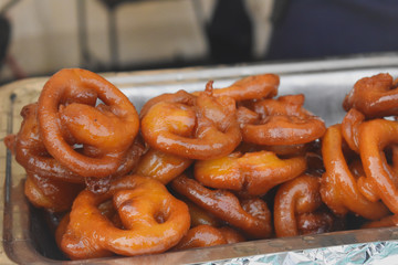 Khoya Jalebi at a sweet shop