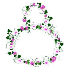 floral ornament with number eight for congratulations to women with spring