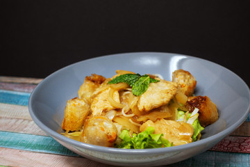 Tasty Vietnamese food Bo bun rice vermicelli