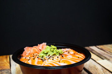 japanese food Mix Sashimi Chirashi Rice Bowl