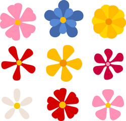 Obraz premium Vector illustration f floral designs isolated on white background.