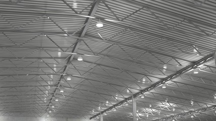 Large modern storehouse with window at wall