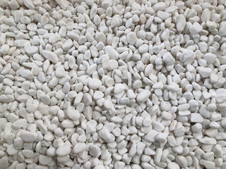 White pebbles stone texture and background