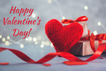 A large soft red heart is a symbol of love and a gift for Valentine's day