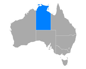 Karte von Northern Territory in Australien