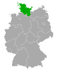 Karte von Schleswig-Holstein in Deutschland