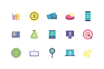 Isolated business icon set vector design