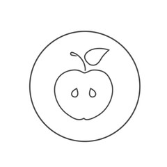 Apple fruit line icon design template vector isolated