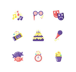 Isolated party icon set vector design