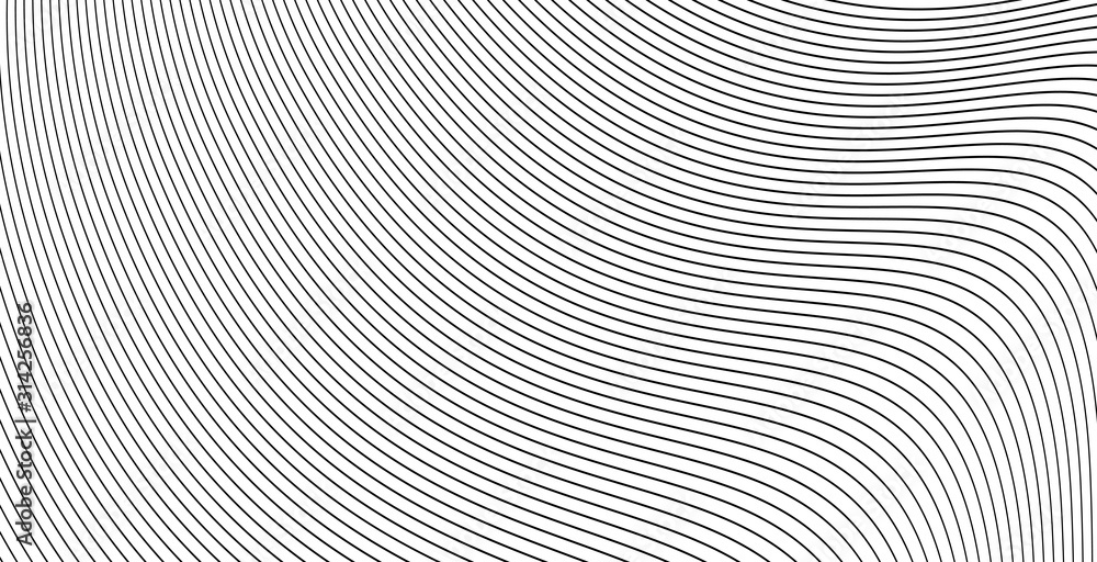 Poster curve wavy lines background or stripes grayscale abstract backdrop vector illustration, creative mod