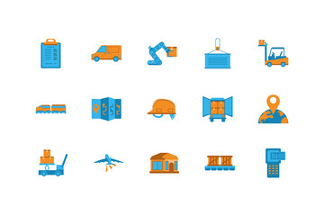 Obraz premium Isolated delivery icon set vector design