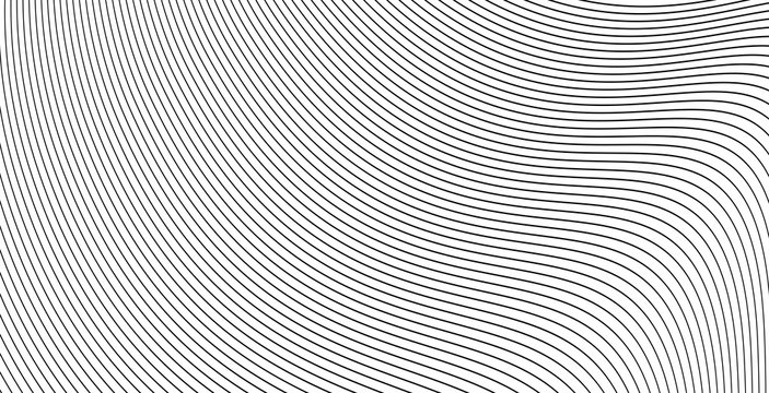 Curve wavy lines background or stripes grayscale abstract backdrop vector illustration, creative modern graphic design for flow energy banner, brochure cover or stylish flyer image