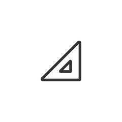 Triangle ruler icon. Linear symbol. Logo design element