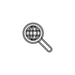 Global search icon. Globe and search symbol. Logo design element