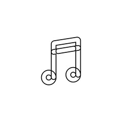 Music note icon. Melody symbol. Logo design element