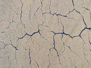 Close up Cracked concrete floor background.