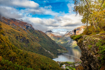 Famous Geirager fjord in Norway