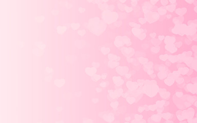 Valentine day pink hearts on pink background.