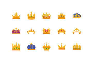 Fototapeta na wymiar Isolated crowns icon set vector design