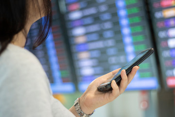 female check flight transport mobile phone application booking ticket travel