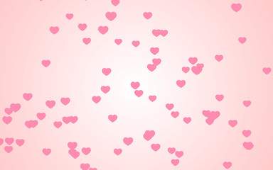 Valentine day pink hearts on pink background.