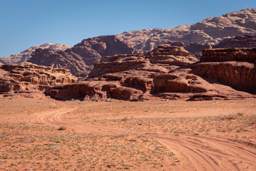 Rocks in Wadi Rum desert, Jordan, Middle East
