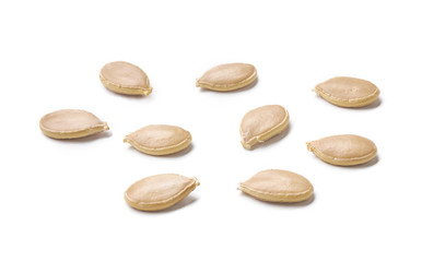 Whole Pumpkin seeds isolated on white background