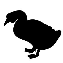 black silhouette of a goose, icon