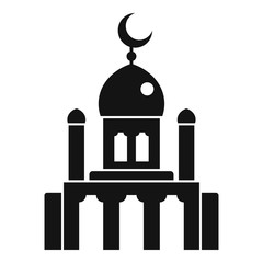 Muslim mosque icon. Simple illustration of muslim mosque vector icon for web design isolated on white background
