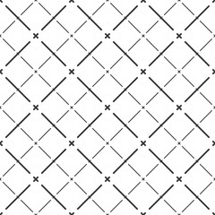 Cross lined seamless minimalistic pattern, vector minimal crossed lines background, stripy tile minimal wallpaper or textile print.