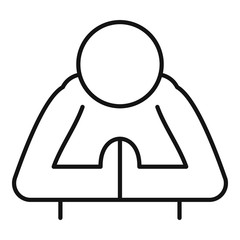 Obraz premium Person prayer icon. Outline person prayer vector icon for web design isolated on white background