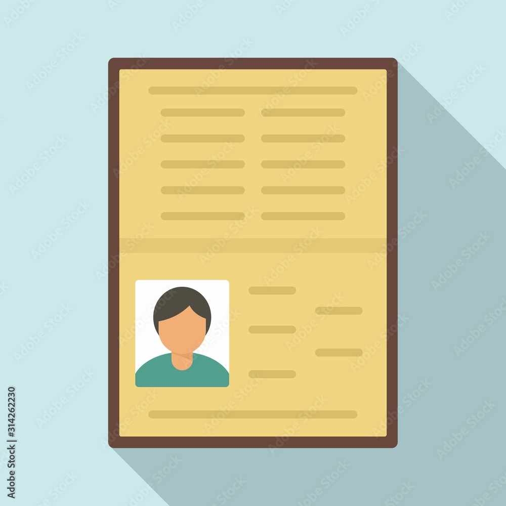 Poster open id passport icon. flat illustration of open id passport vector icon for web design
