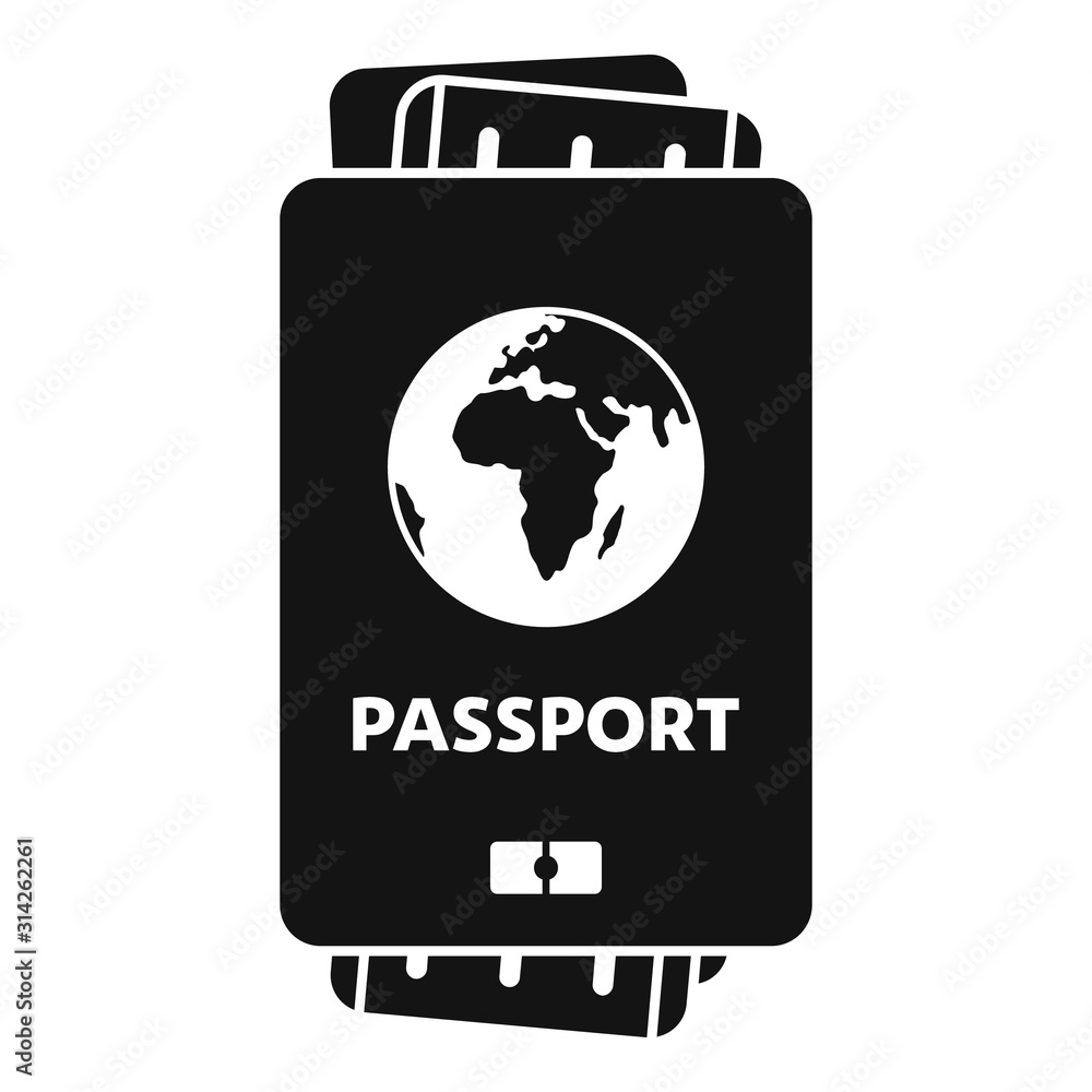 Poster passport ticket icon. simple illustration of passport ticket vector icon for web design isolated on 