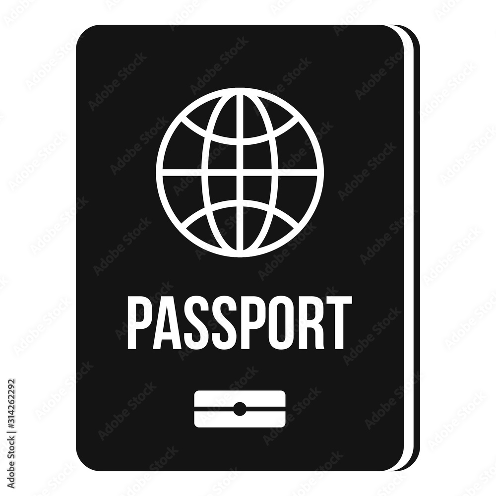 Poster passport icon. simple illustration of passport vector icon for web design isolated on white backgrou